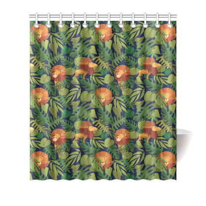Lion Jungle Pattern Print Design 05 Shower Curtain