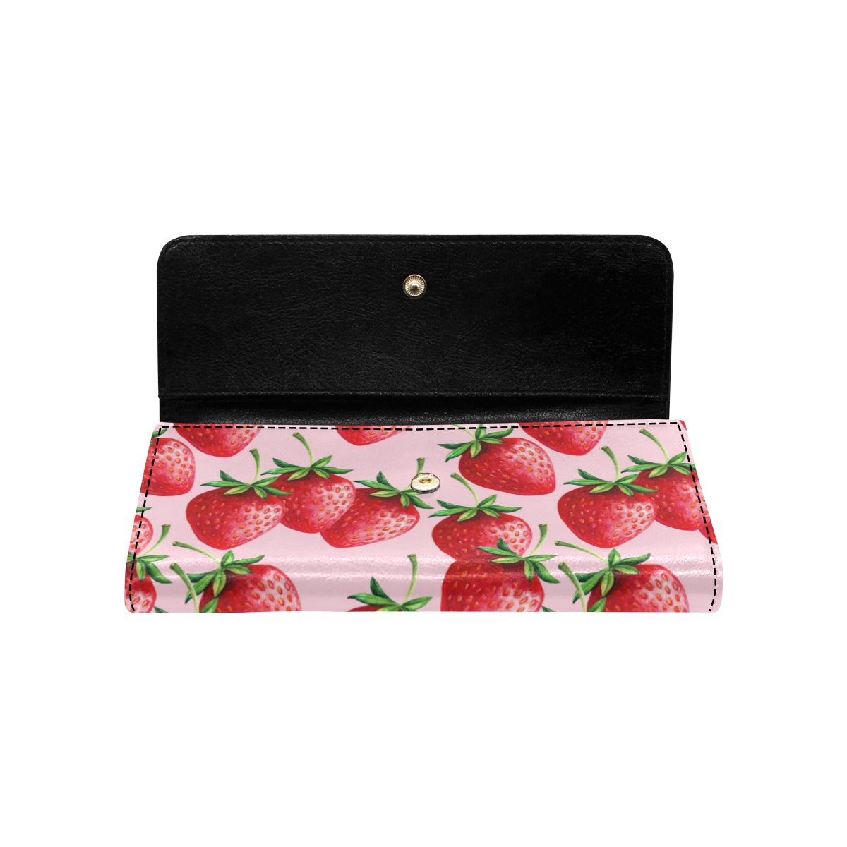 Strawberry Pattern Print Design SB03 Women's Trifold Wallet