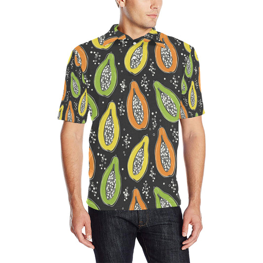 Papaya Pattern Print Design PP05 Men Polo Shirt