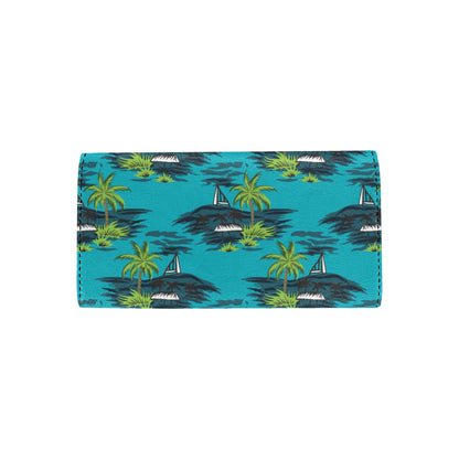 Pacific island Pattern Print Design A01 Women's Trifold Wallet
