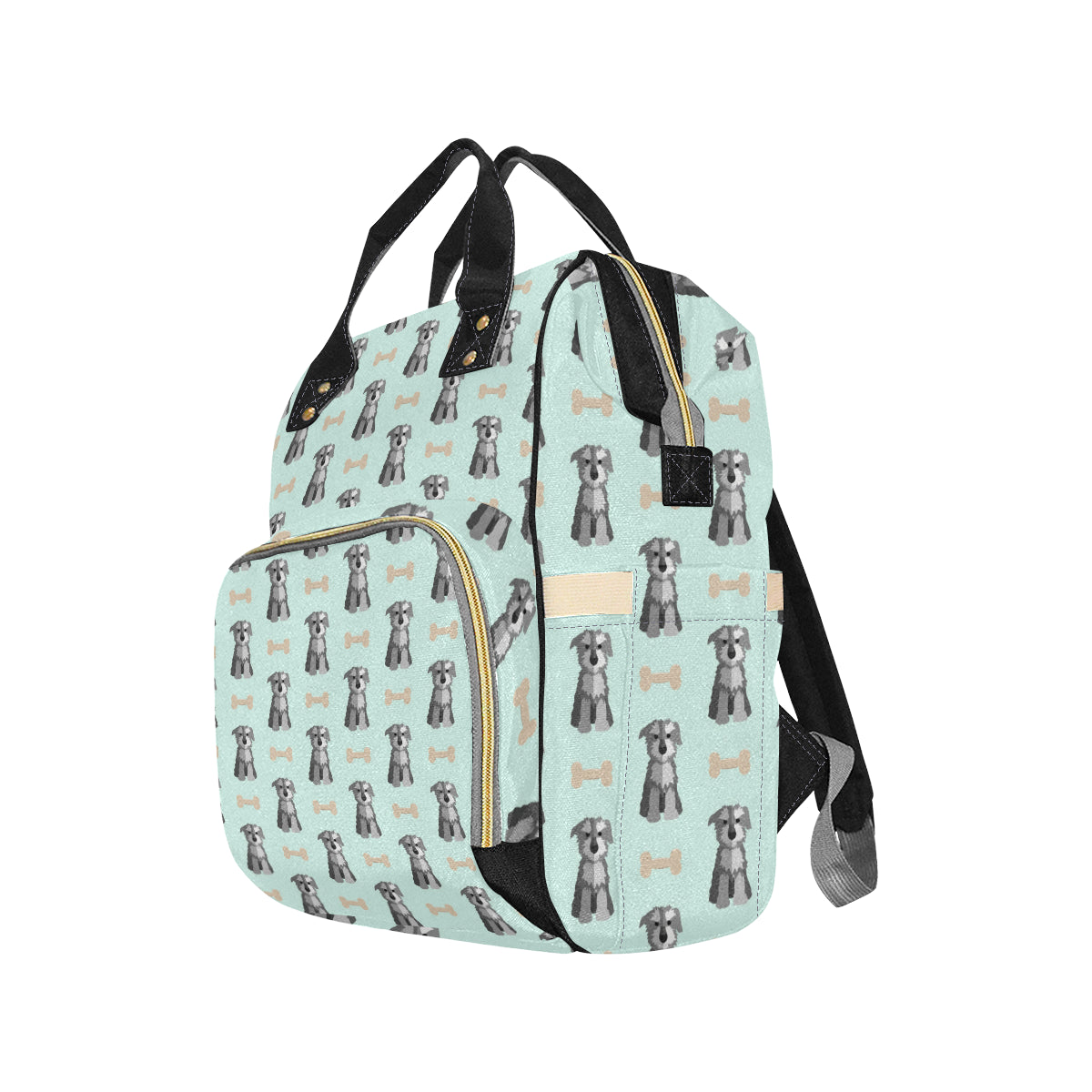 Schnauzers Pattern Print Design A03 Diaper Bag Backpack