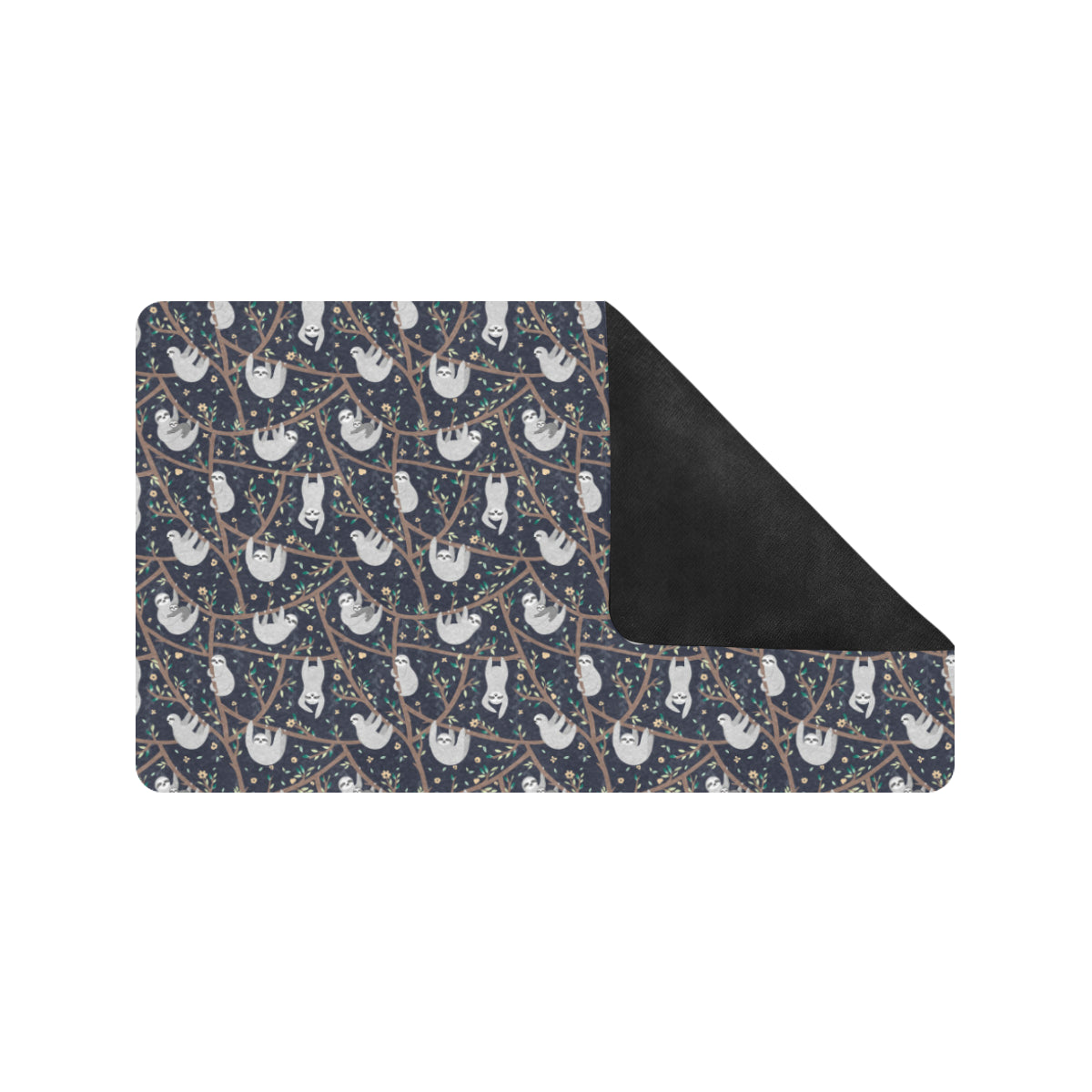 Sloth Happy Design Themed Print Rubber Doormat