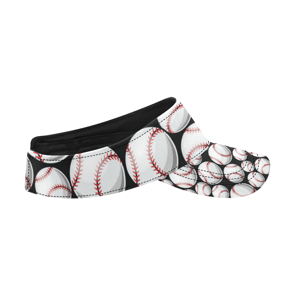 Baseball Black Background Unisex Sun Visor
