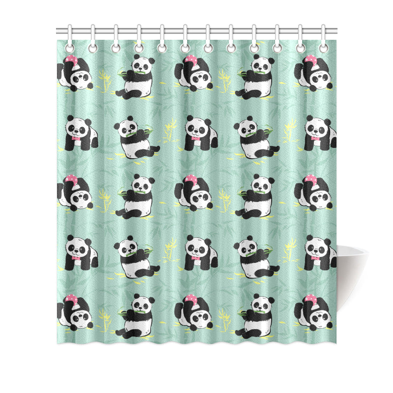 Panda Pattern Print Design A05 Shower Curtain