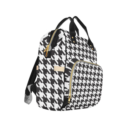 Cat HoundstoothPattern Print Design 01 Diaper Bag Backpack