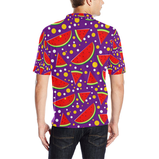 Watermelon Pattern Print Design WM010 Men Polo Shirt