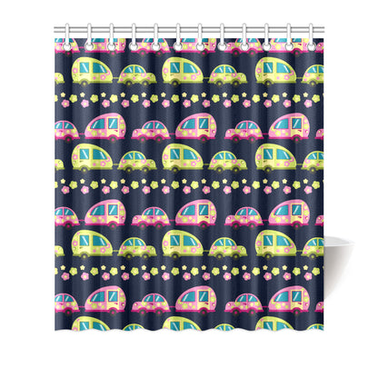 Camper Cute Camping Design No 3 Print Shower Curtain