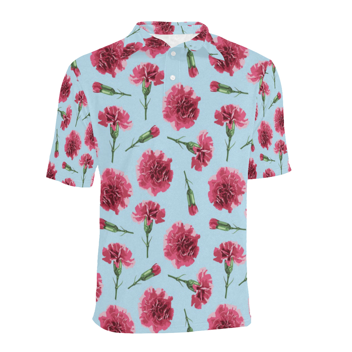 Carnations Pattern Print Design CN01 Men Polo Shirt