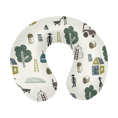 Agricultural Farm Print Design 01 U-Shaped Travel Neck Pillow