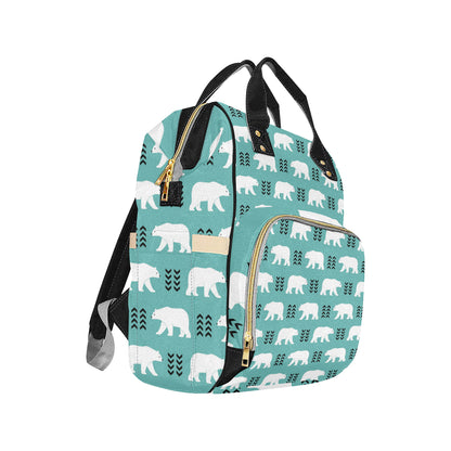 Polar Bear Pattern Print Design A05 Diaper Bag Backpack