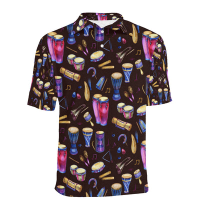Percussion Neon Pattern Print Design 04 Men Polo Shirt