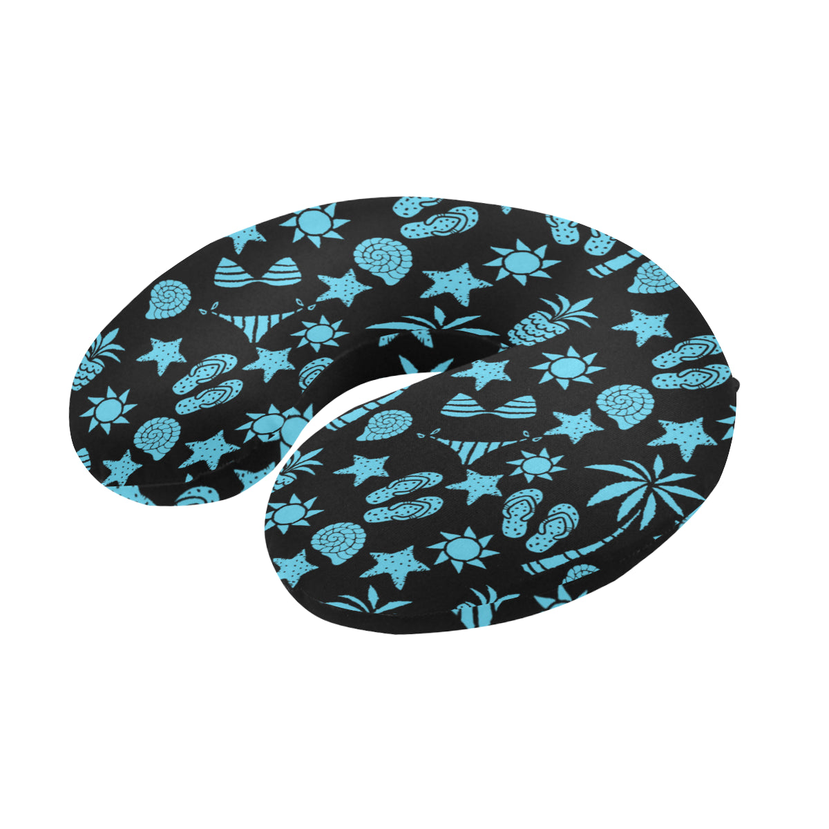 Beach Scene Pattern Print Design 03 U-Shaped Travel Neck Pillow
