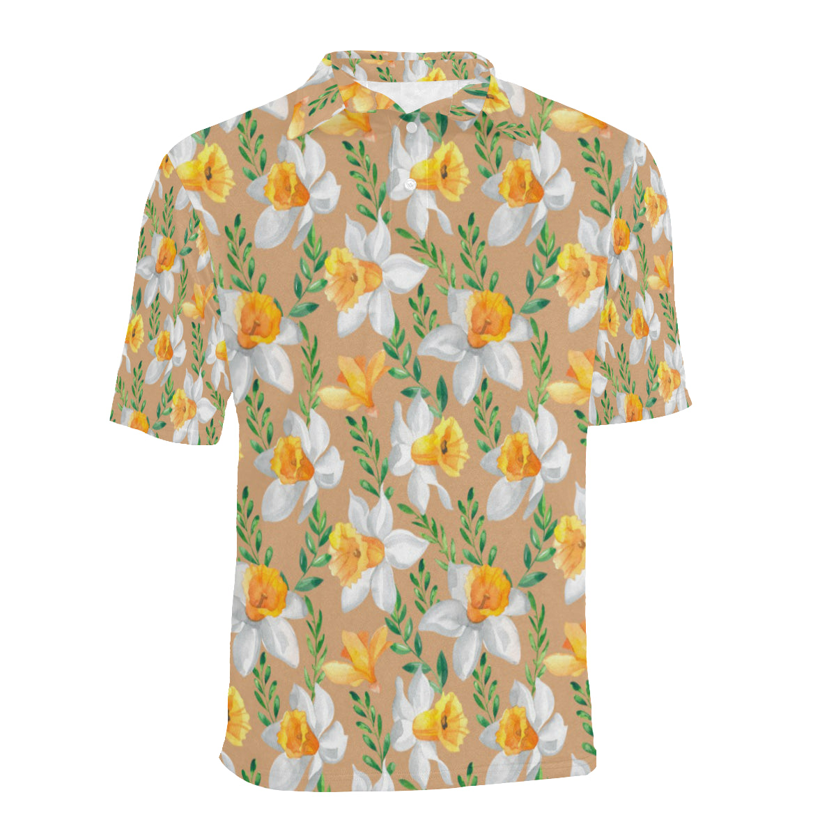 Daffodils Pattern Print Design DF04 Men Polo Shirt