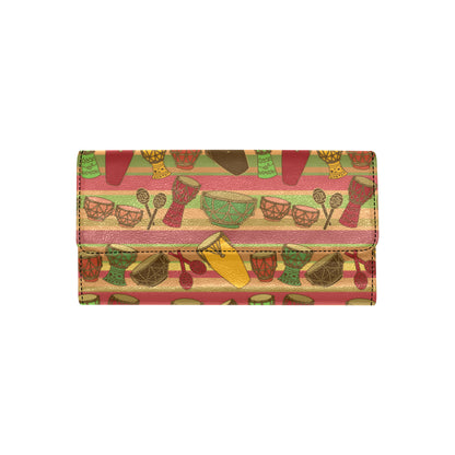 Percussion Pattern Print Design 01 Women's Trifold Wallet