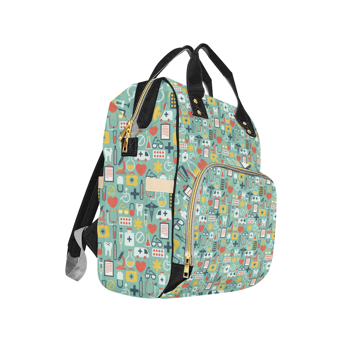 Medical Pattern Print Design 02 Diaper Bag Backpack