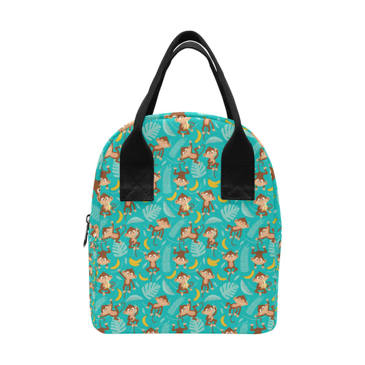 Monkey Happy Design Themed Print Insulated Lunch Bag