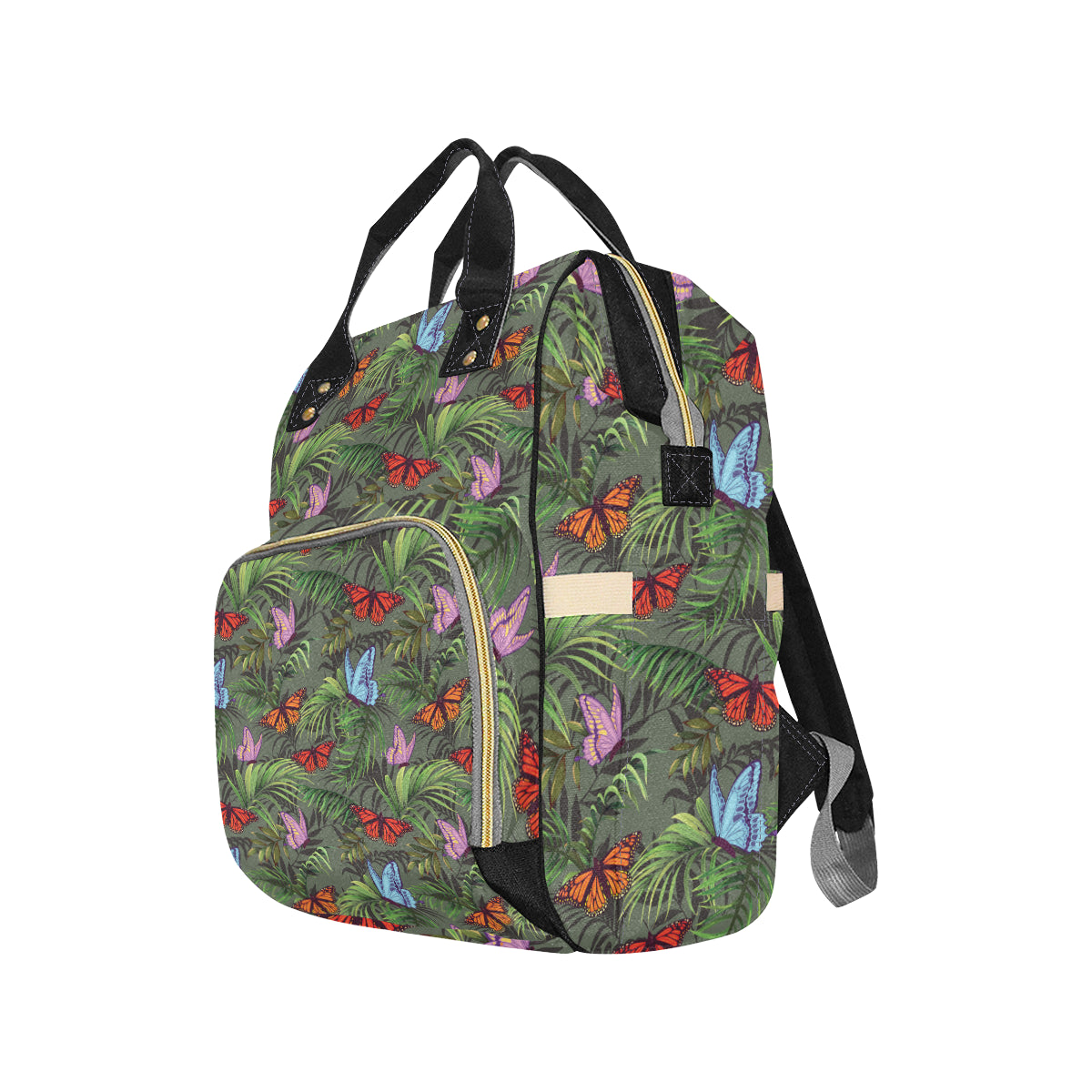 Monarch Butterfly Pattern Print Design 04 Diaper Bag Backpack