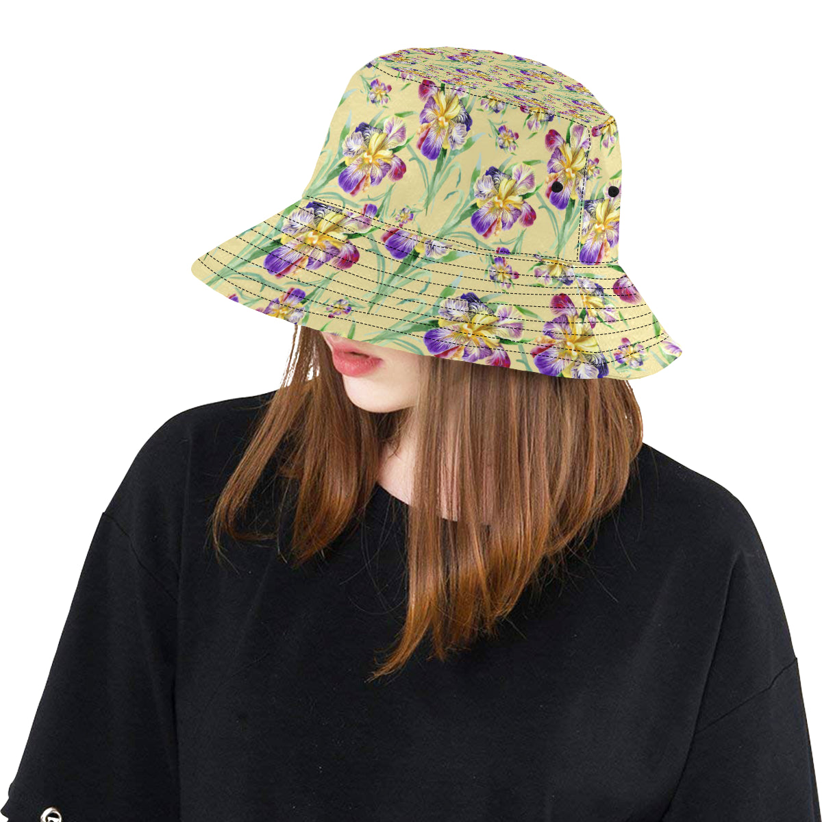 Iris Pattern Print Design IR06 Unisex Bucket Hat