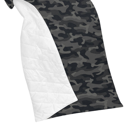Camo Black Pattern Print Design 02 Premium Quilt