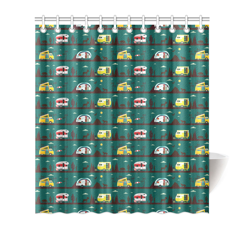 Camper Pattern Print Design 05 Shower Curtain