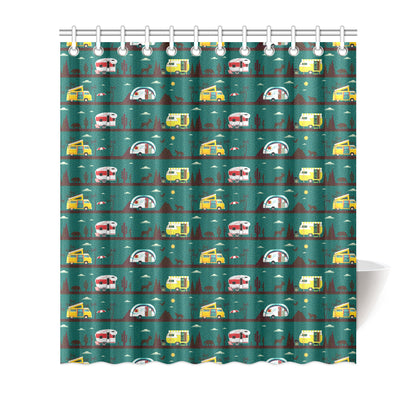 Camper Pattern Print Design 05 Shower Curtain