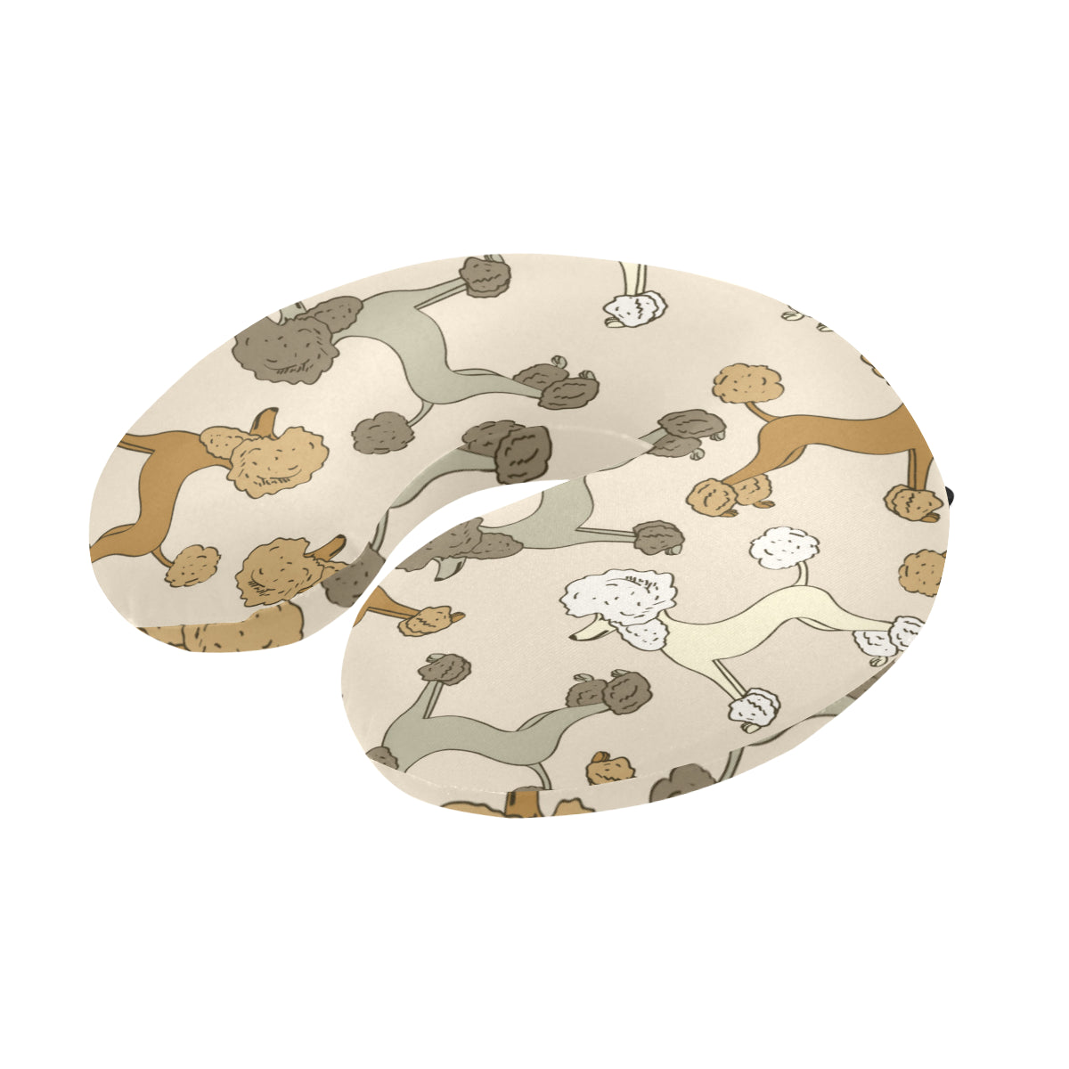 Poodle Pattern Print Design A01 U-Shaped Travel Neck Pillow