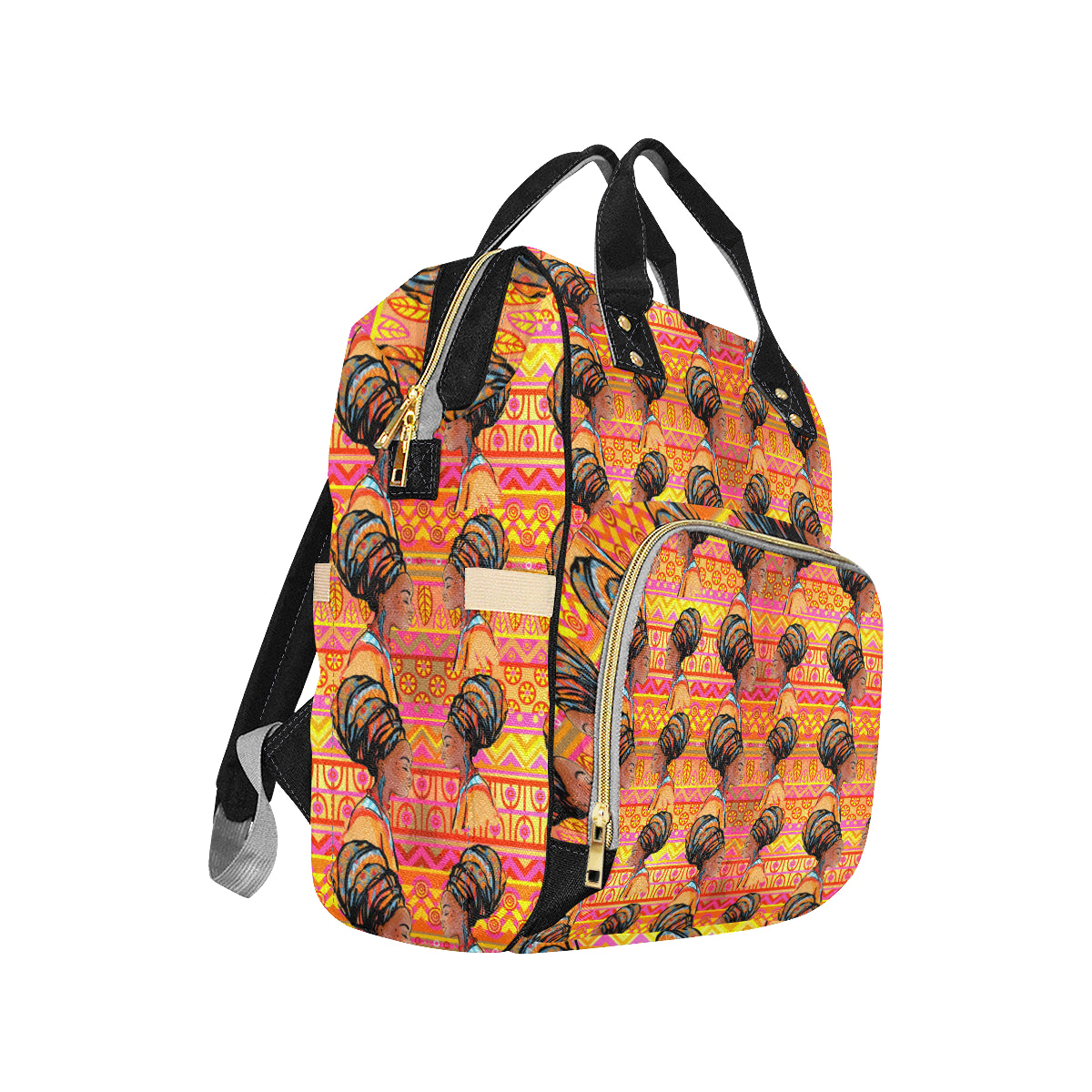 African Girl Aztec Diaper Bag Backpack