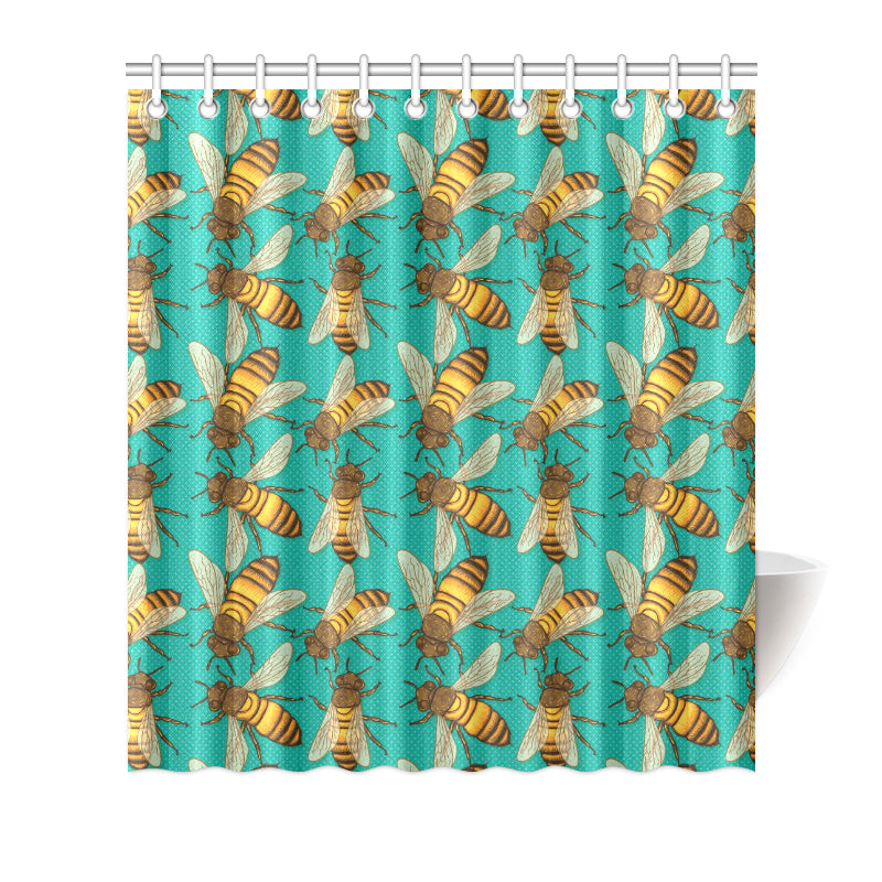 Bee Pattern Print Design BEE04 Shower Curtain