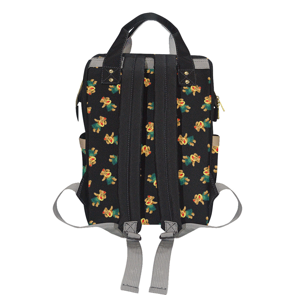 Hula Bear Pattern Print Design 06 Diaper Bag Backpack