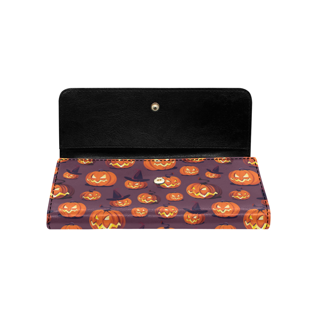 Halloween Pumpkin Pattern Print Design 03 Women's Trifold Wallet