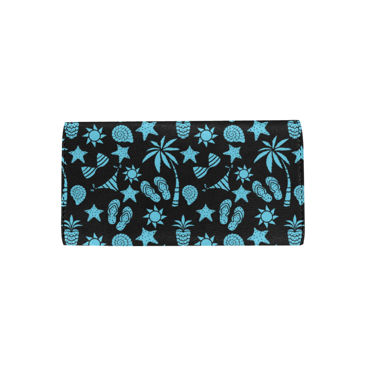 Beach Scene Pattern Print Design 03 Women's Trifold Wallet