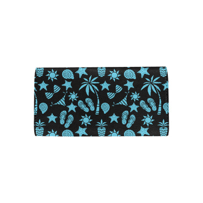 Beach Scene Pattern Print Design 03 Women's Trifold Wallet