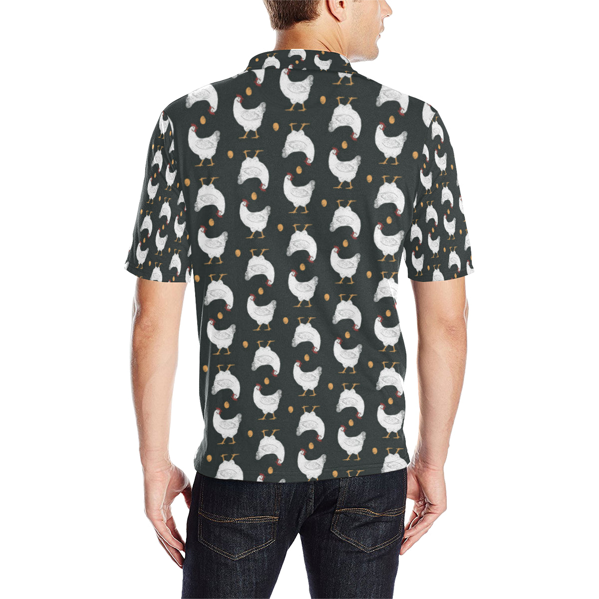 Chicken Pattern Print Design 06 Men Polo Shirt