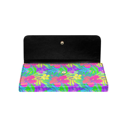 Neon Tropical Pattern Print Design A03 Women's Trifold Wallet