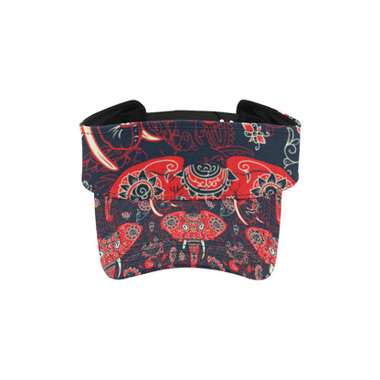 Red Indian Elephant Pattern Unisex Sun Visor