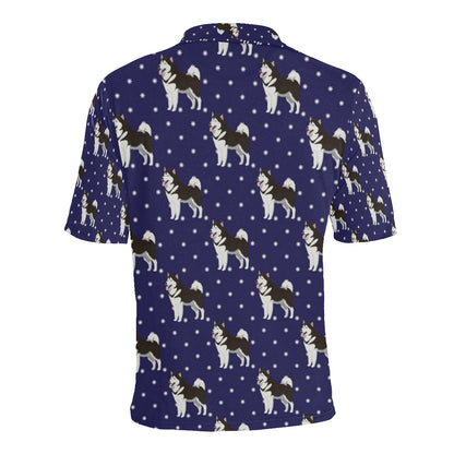 Alaskan Malamute Pattern Print Design 04 Men Polo Shirt