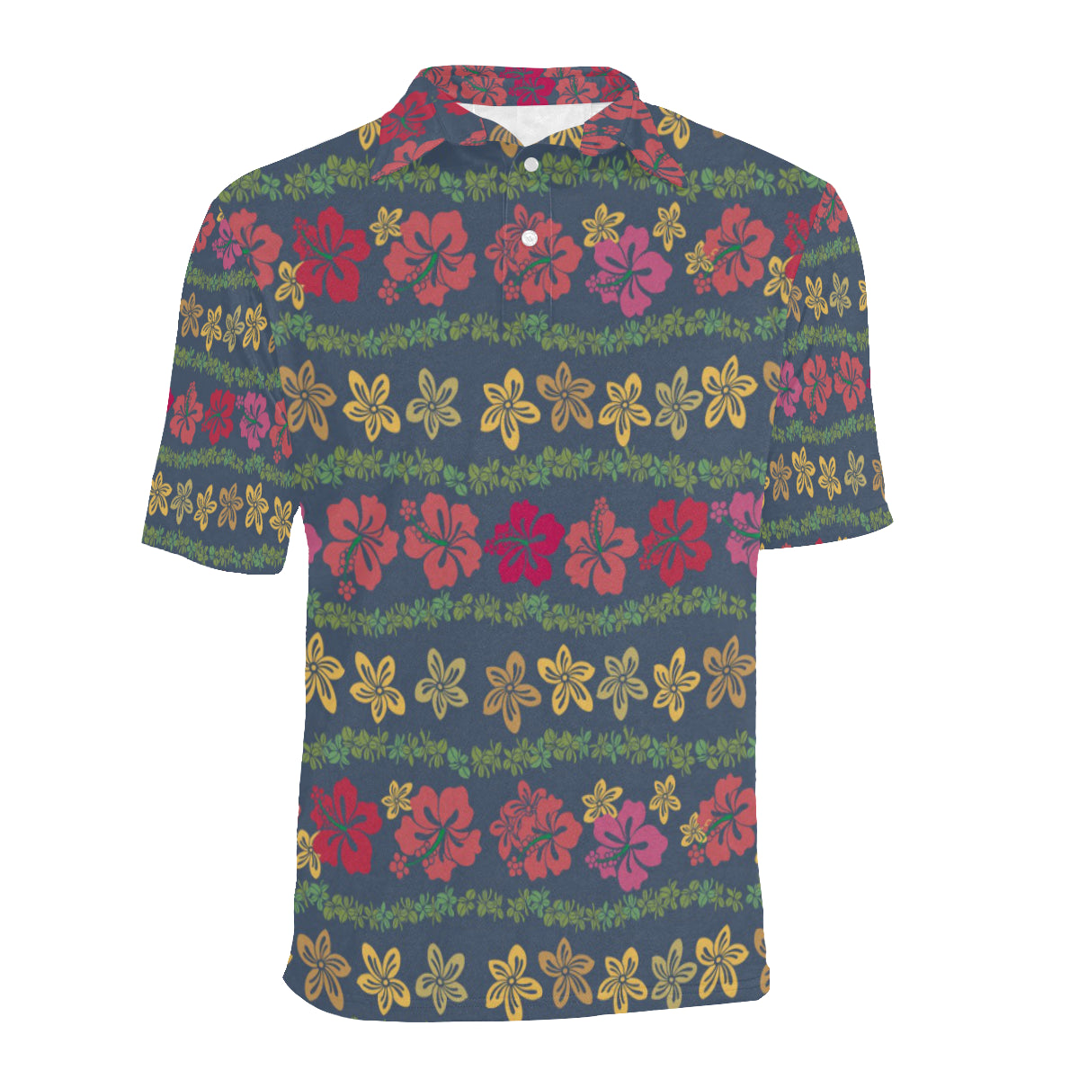 Hawaiian Themed Pattern Print Design H018 Men Polo Shirt