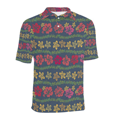 Hawaiian Themed Pattern Print Design H018 Men Polo Shirt