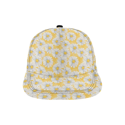 Daisy Yellow Watercolor Print Pattern Snapback Cap