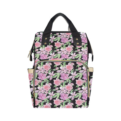 Peony Pattern Print Design PE08 Diaper Bag Backpack