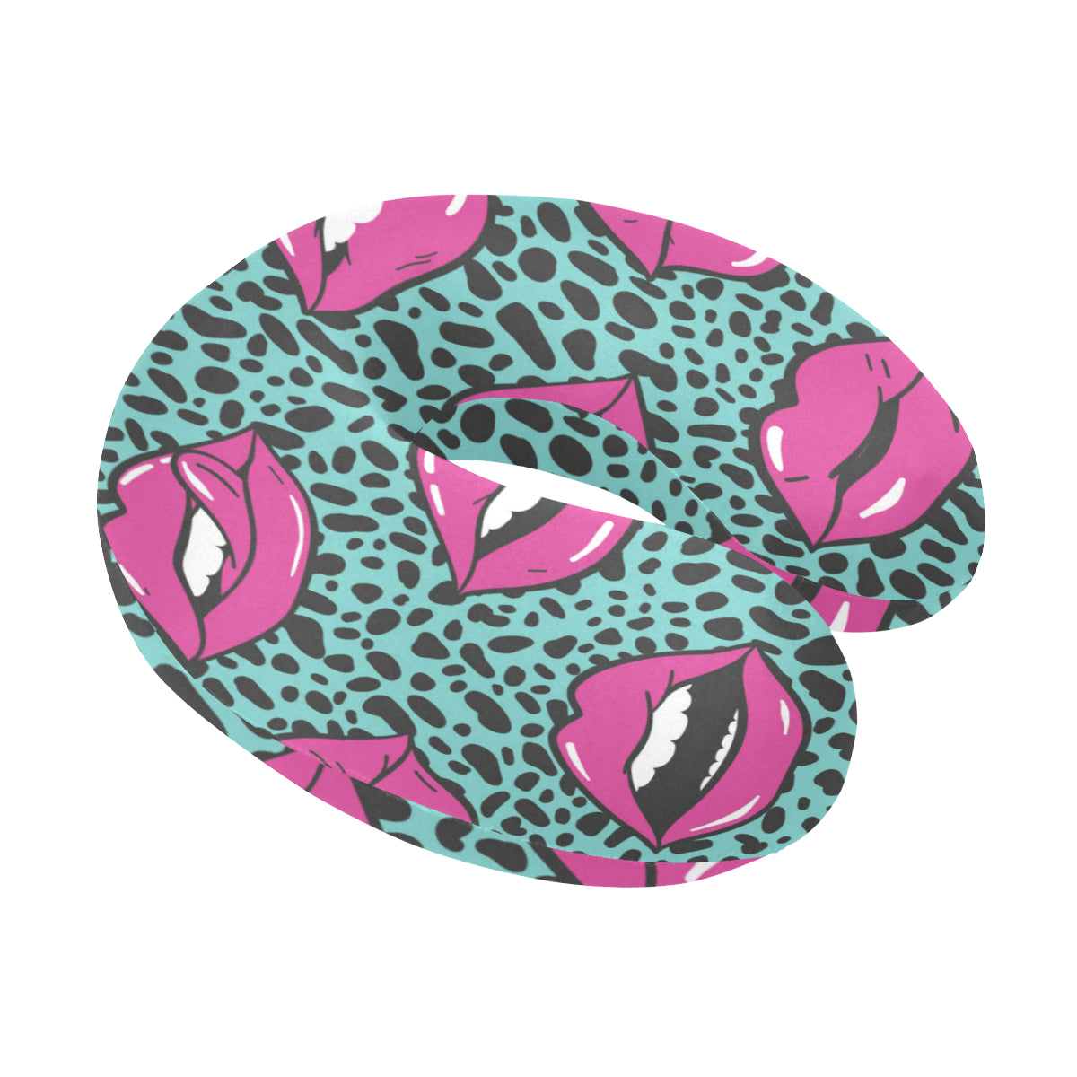 Lip Pattern Print Design 04 U-Shaped Travel Neck Pillow