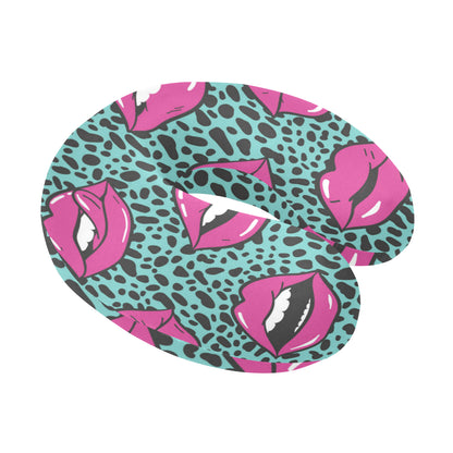 Lip Pattern Print Design 04 U-Shaped Travel Neck Pillow