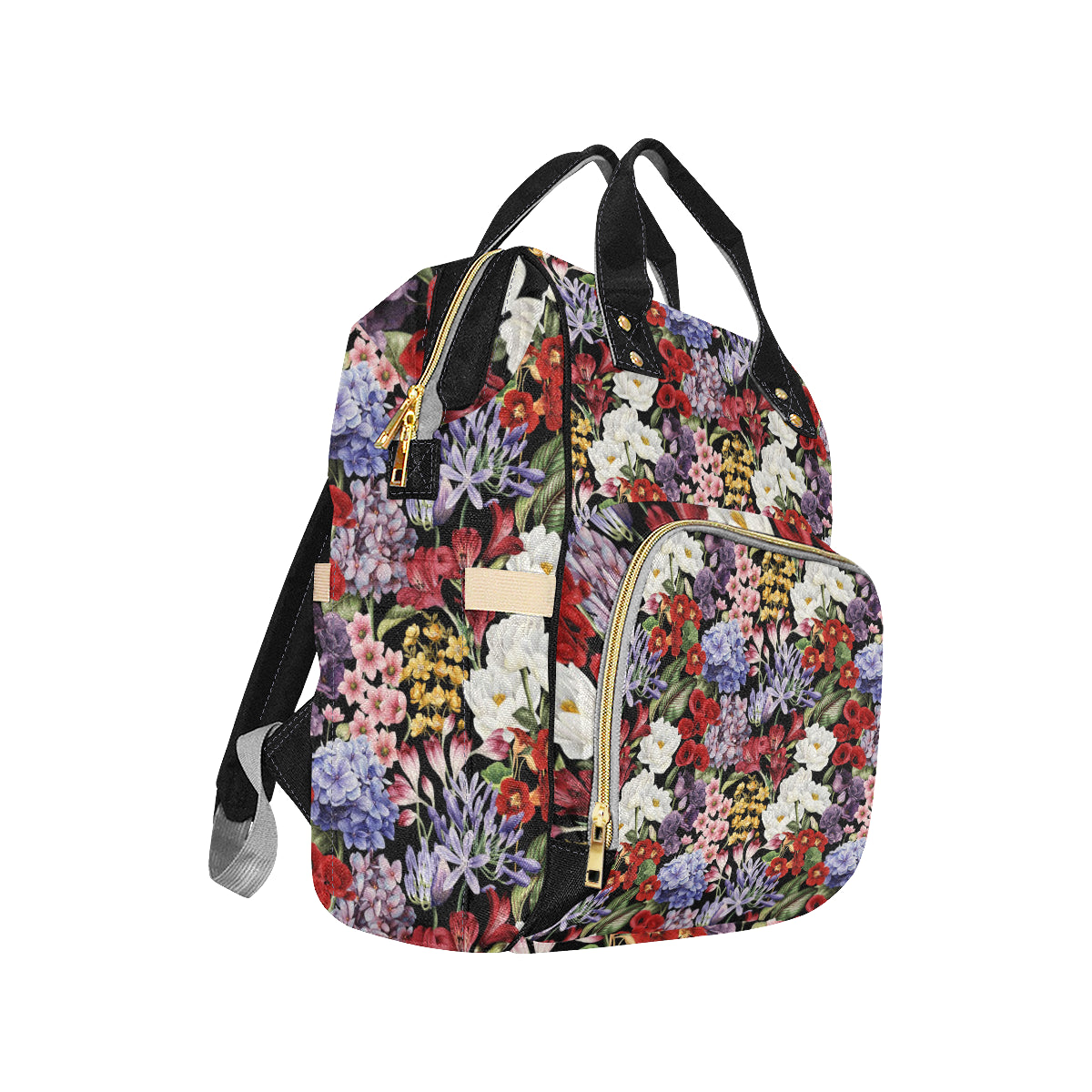 Summer Floral Pattern Print Design SF04 Diaper Bag Backpack