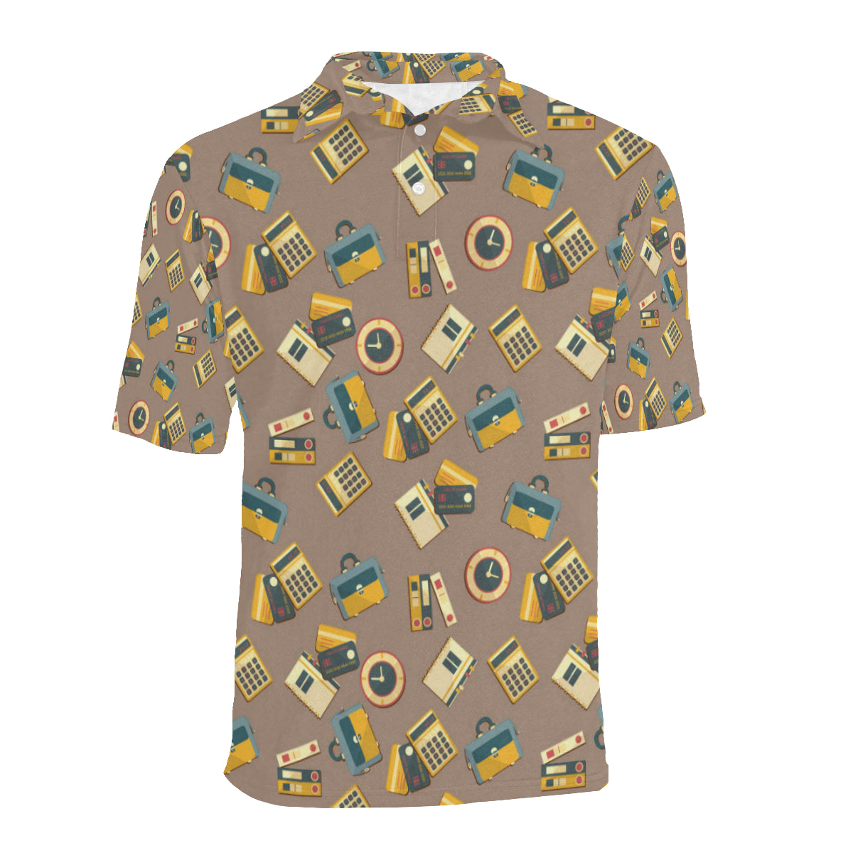 Accounting Financial Pattern Print Design 03 Men Polo Shirt