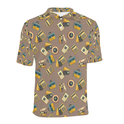 Accounting Financial Pattern Print Design 03 Men Polo Shirt