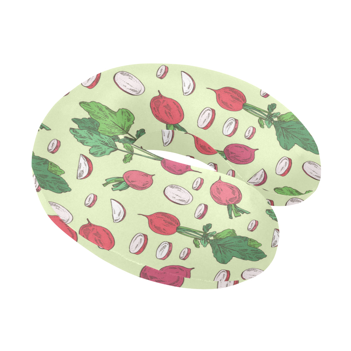 Radish Pattern Print Design A04 U-Shaped Travel Neck Pillow
