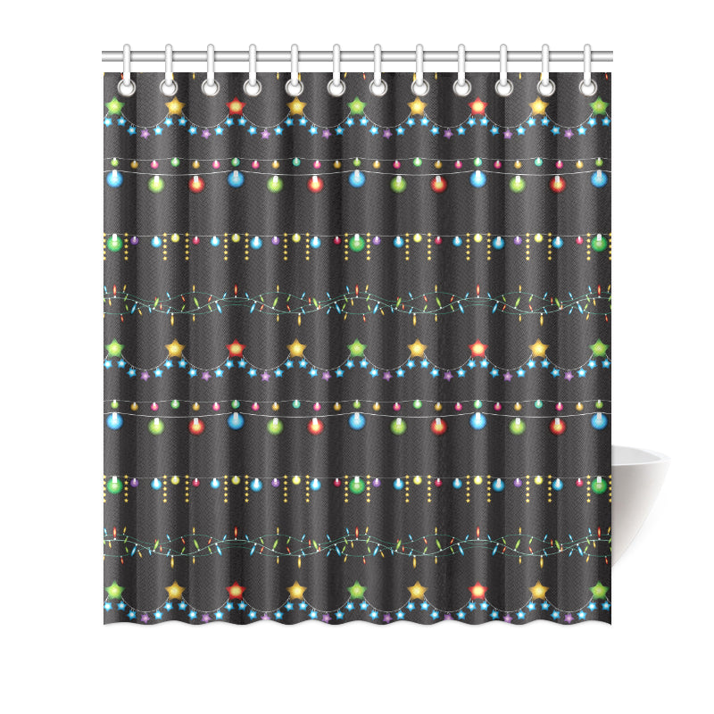 Christmas Light Pattern Print Design 01 Shower Curtain