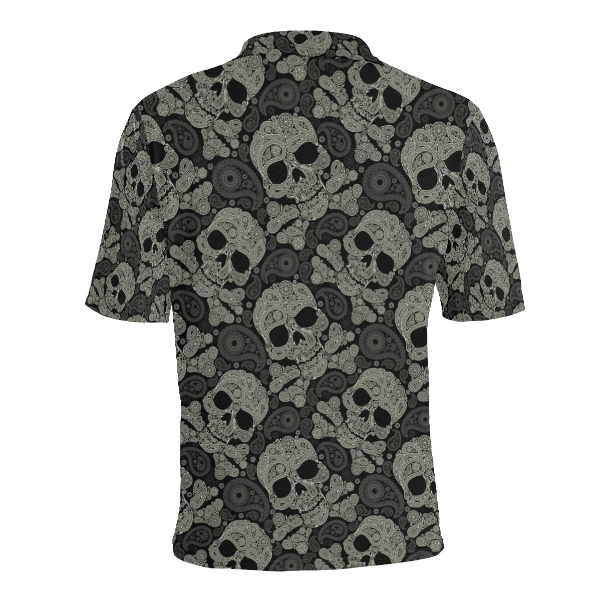 Paisley Skull Pattern Print Design A01 Men Polo Shirt