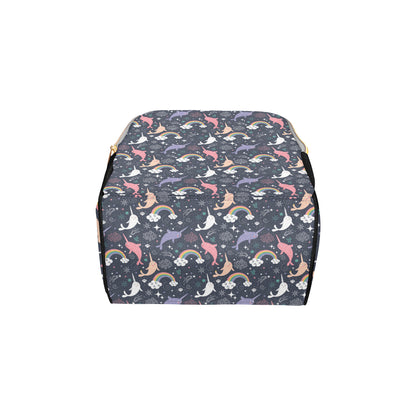 Narwhal Pattern Print Design 01 Diaper Bag Backpack