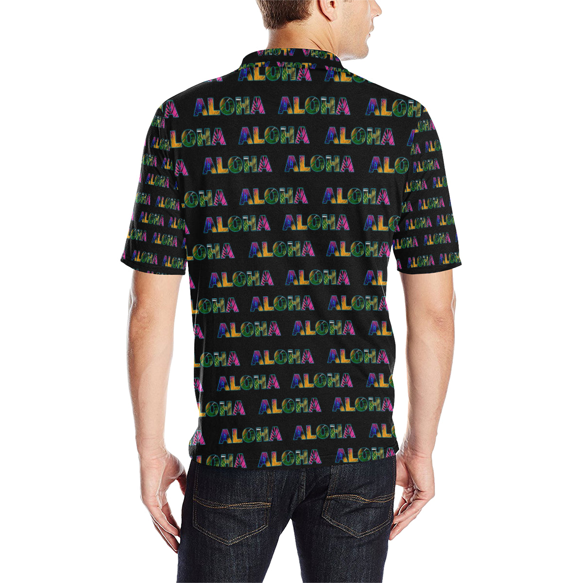 Aloha Hawaii Neon Men Polo Shirt